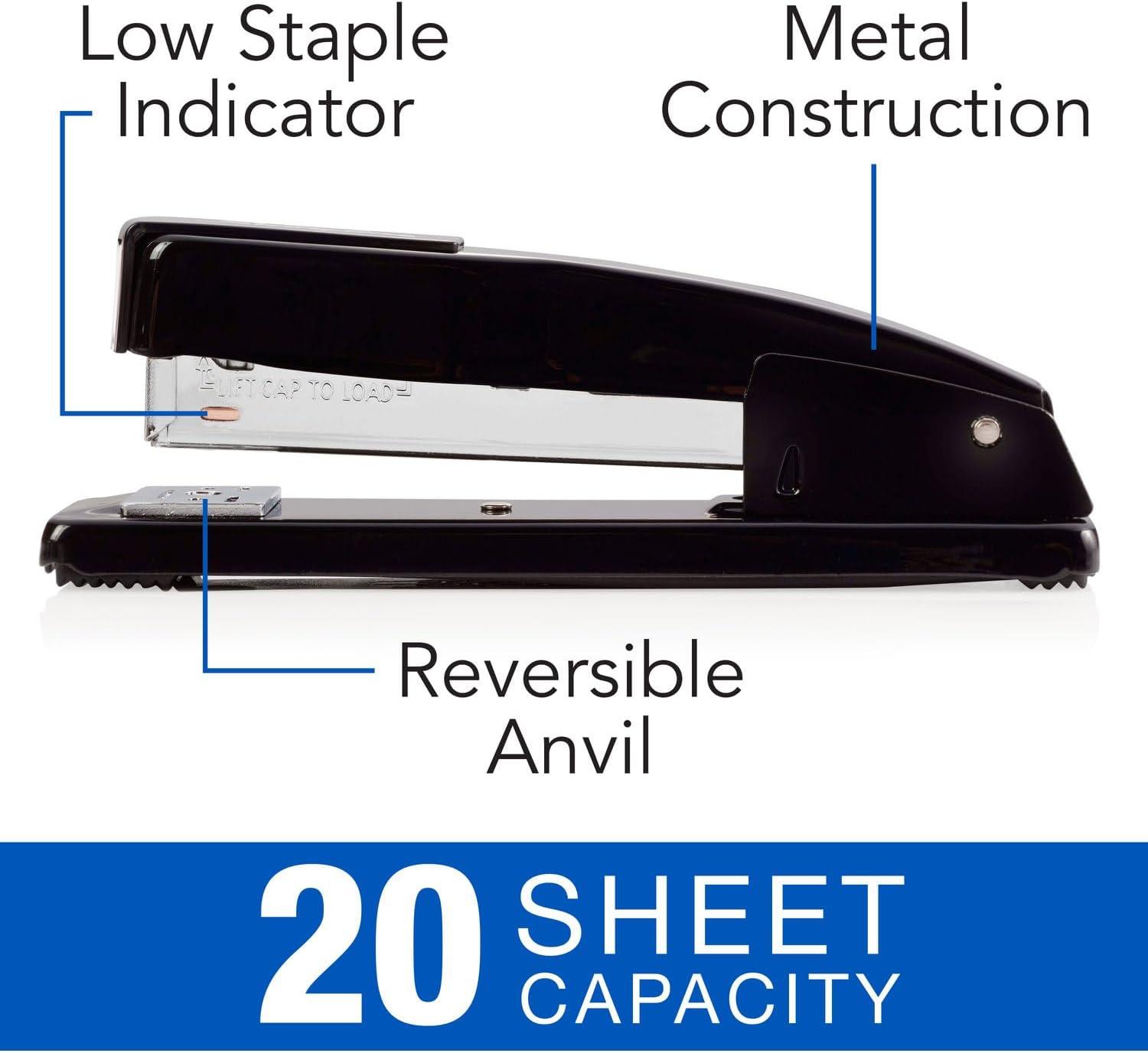 Swingline® Commercial Full Strip Desk Stapler, 20-Sheet Capacity, Black