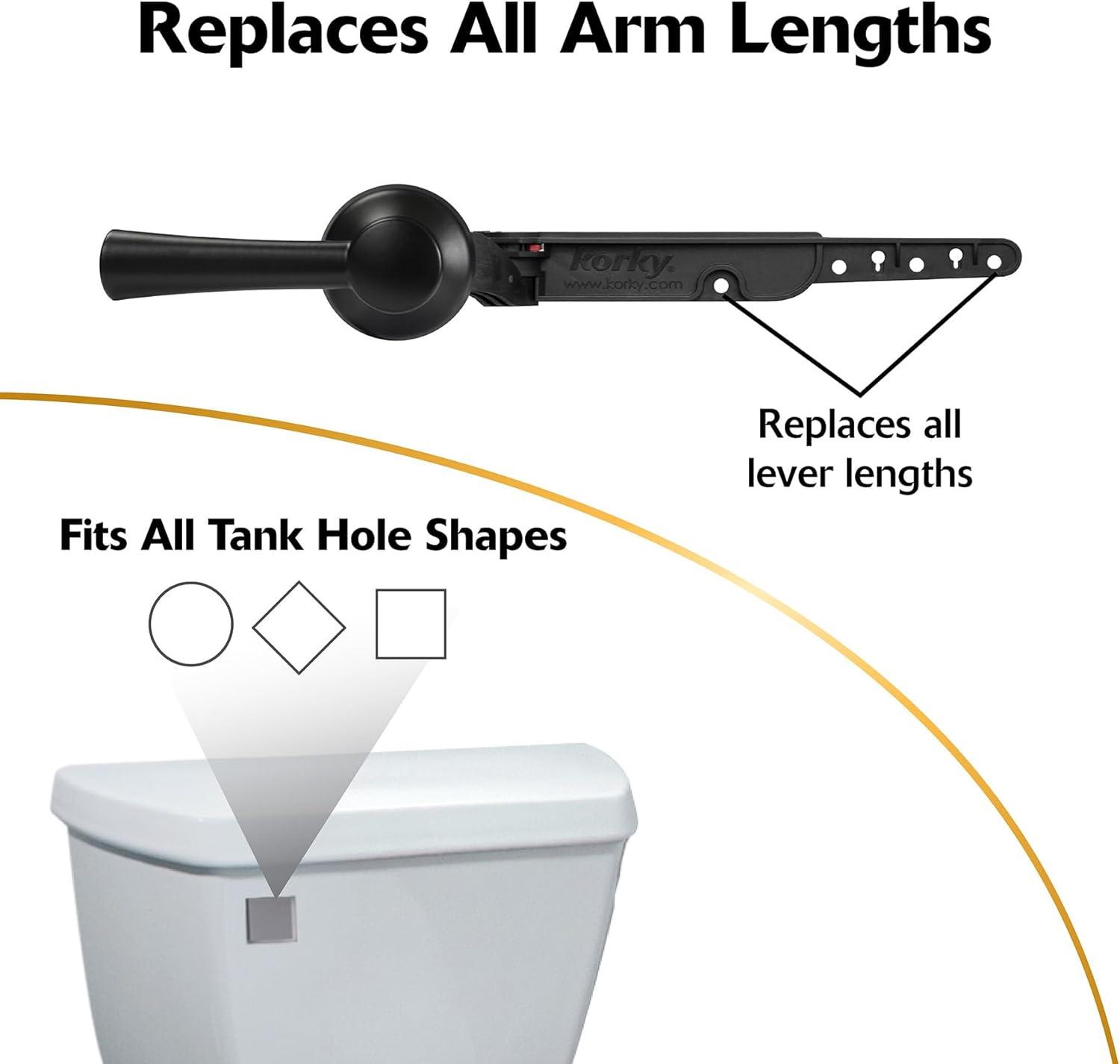 Korky 4001235 Strongram Flush Lever Black Matte Metal for Universal