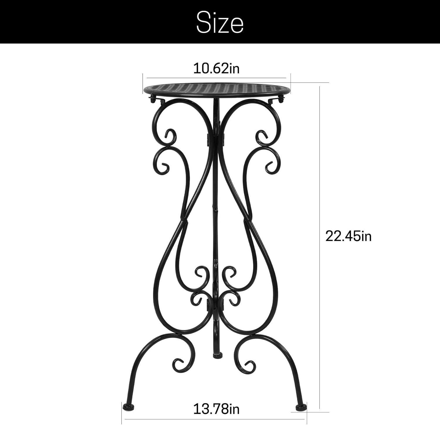 NAKUPE 22.5" Tall Plant Stand, Outdoor/Indoor Heavy Duty Potted Planter Rack | Metal Flower Pot Holder Display Vintage & Rustic Style Garden Pots Patio Container Supports(2 PCS, Black) C43