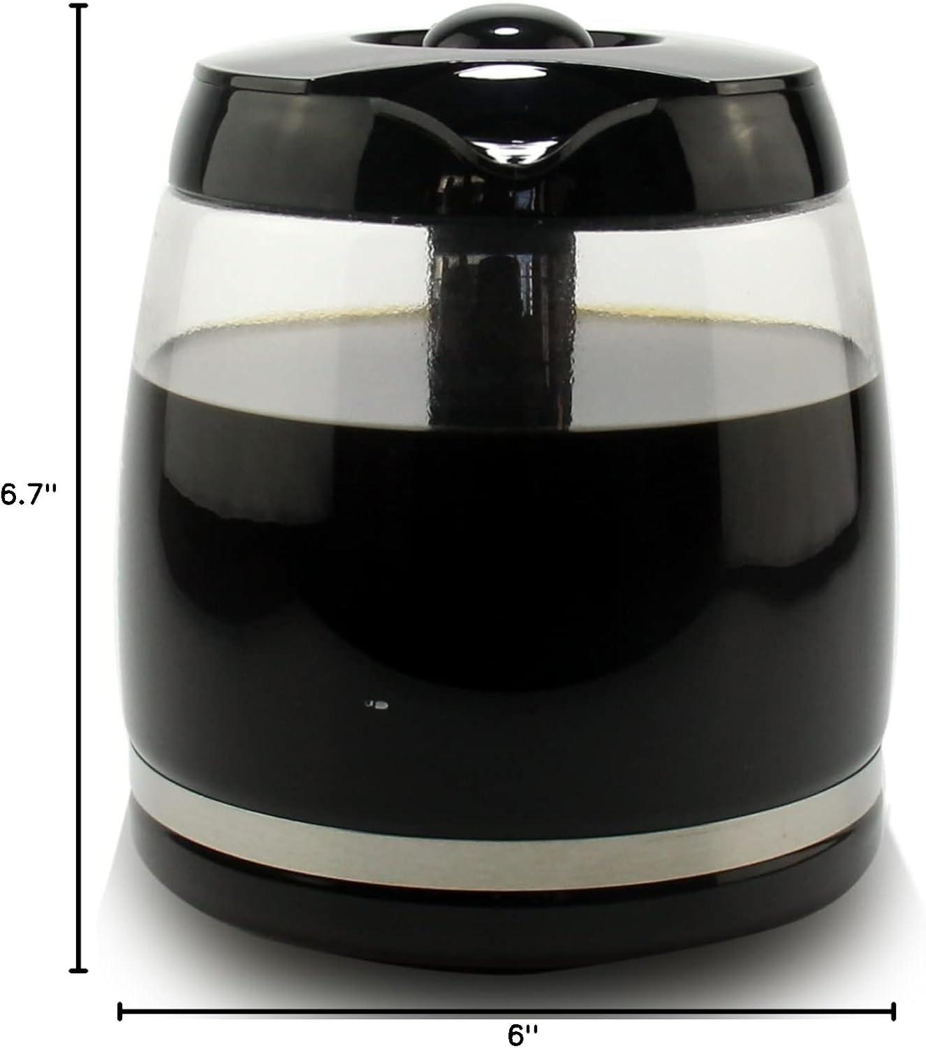 Stack man 12-Cup Replacement Glass Coffee Carafe For Cuisinart Coffee Maker Models DCC-1200, DCC-1100BK, DCC-2650, CHW-12, CHW-12P1, DGB-550BK, DGB-550BK1, DGB-625BC, DGB-700BC, And SS-12 | Part# DCC-1200PRC