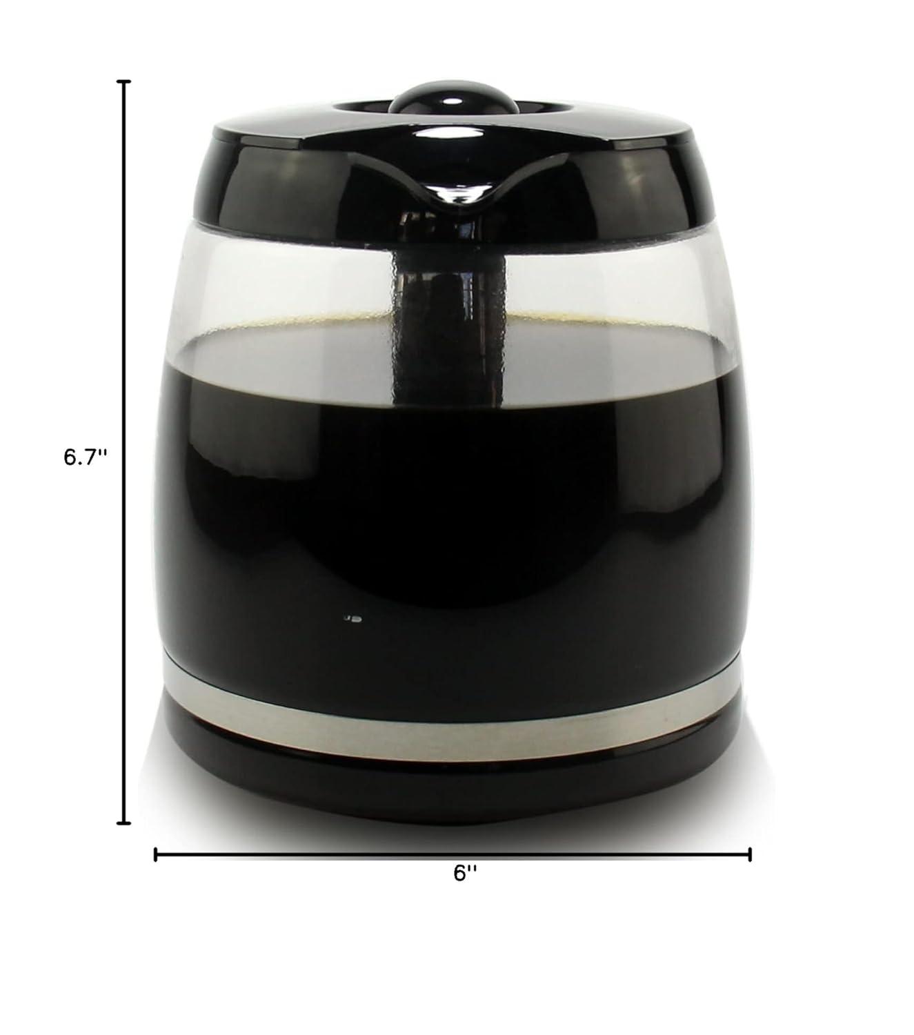 Stack man 12-Cup Replacement Glass Coffee Carafe For Cuisinart Coffee Maker Models DCC-1200, DCC-1100BK, DCC-2650, CHW-12, CHW-12P1, DGB-550BK, DGB-550BK1, DGB-625BC, DGB-700BC, And SS-12 | Part# DCC-1200PRC