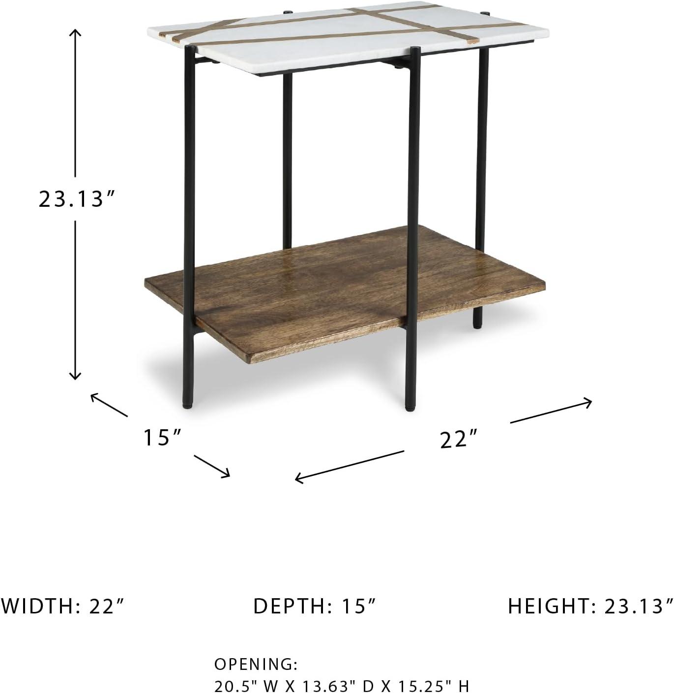 17 Stories Lajoy Marble Top End Table