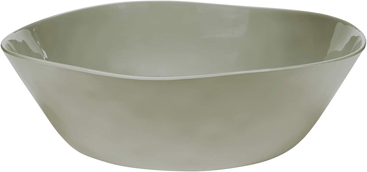 Shadow Gray Round Melamine 10 qt Serving Bowl