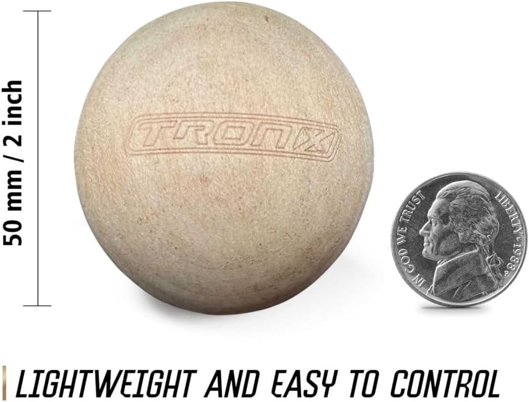 TronX Wood Stickhandling Training Hockey Balls 12-Pack | 2-Inch Diameter | Training Equipment for Floor Dribbling Skills, Dekes & Ball Handling Drills | Swedish Balls