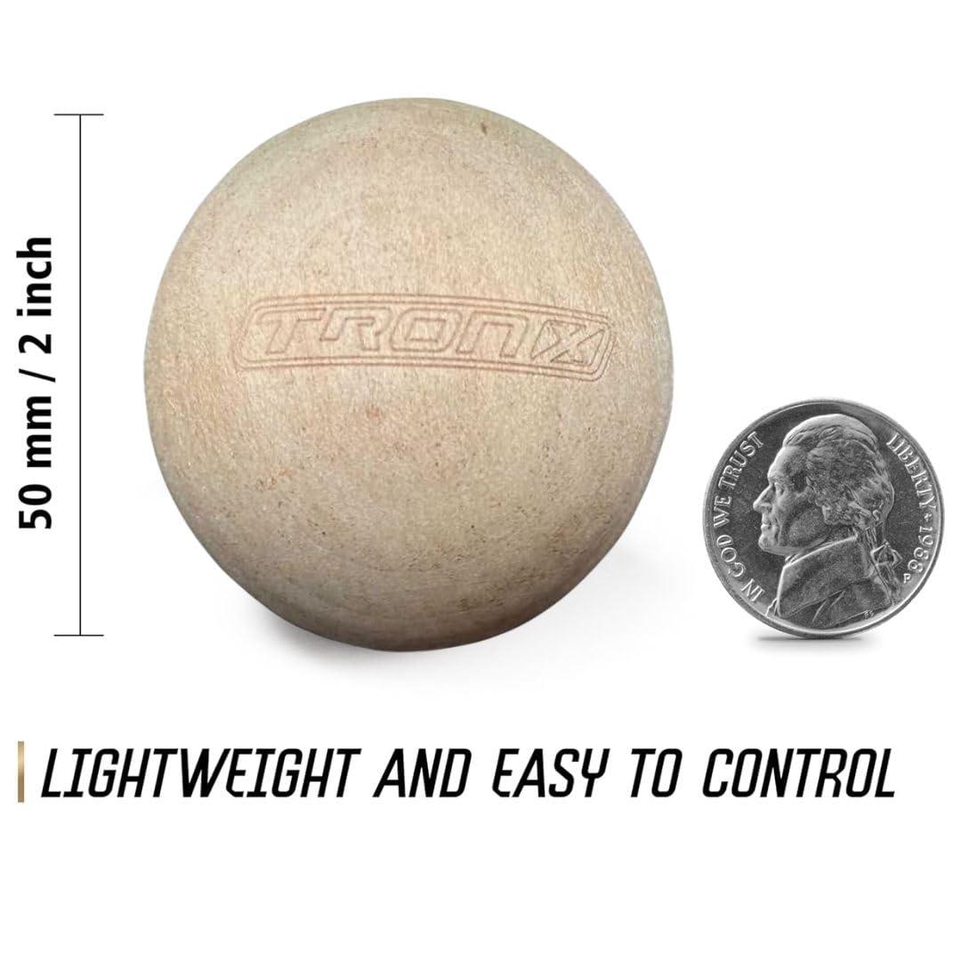 TronX Wood Stickhandling Training Hockey Balls 12-Pack | 2-Inch Diameter | Training Equipment for Floor Dribbling Skills, Dekes & Ball Handling Drills | Swedish Balls