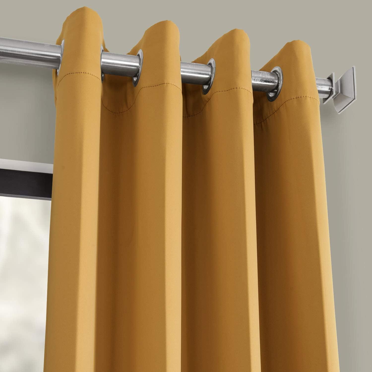 Marigold Grommet Blackout Room Darkening Curtain (1 Panel), Marigold, 50W X 96L