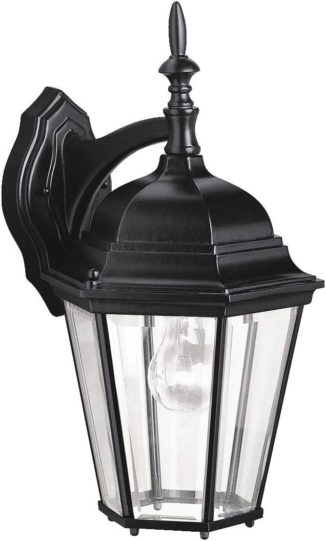 Madison 17" 1 Light Wall Light with Clear Beveled Glass in Black