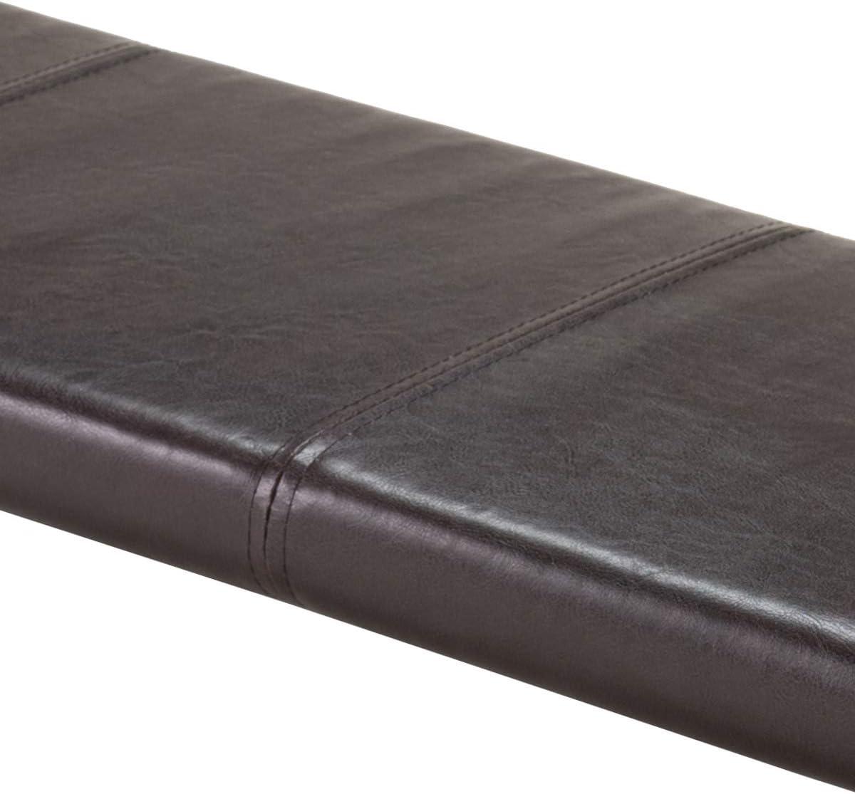 Boris Cushion Bench Seat Faux Leather - Espresso -Winsome: Upholstered, Padded for Entryway & Dining