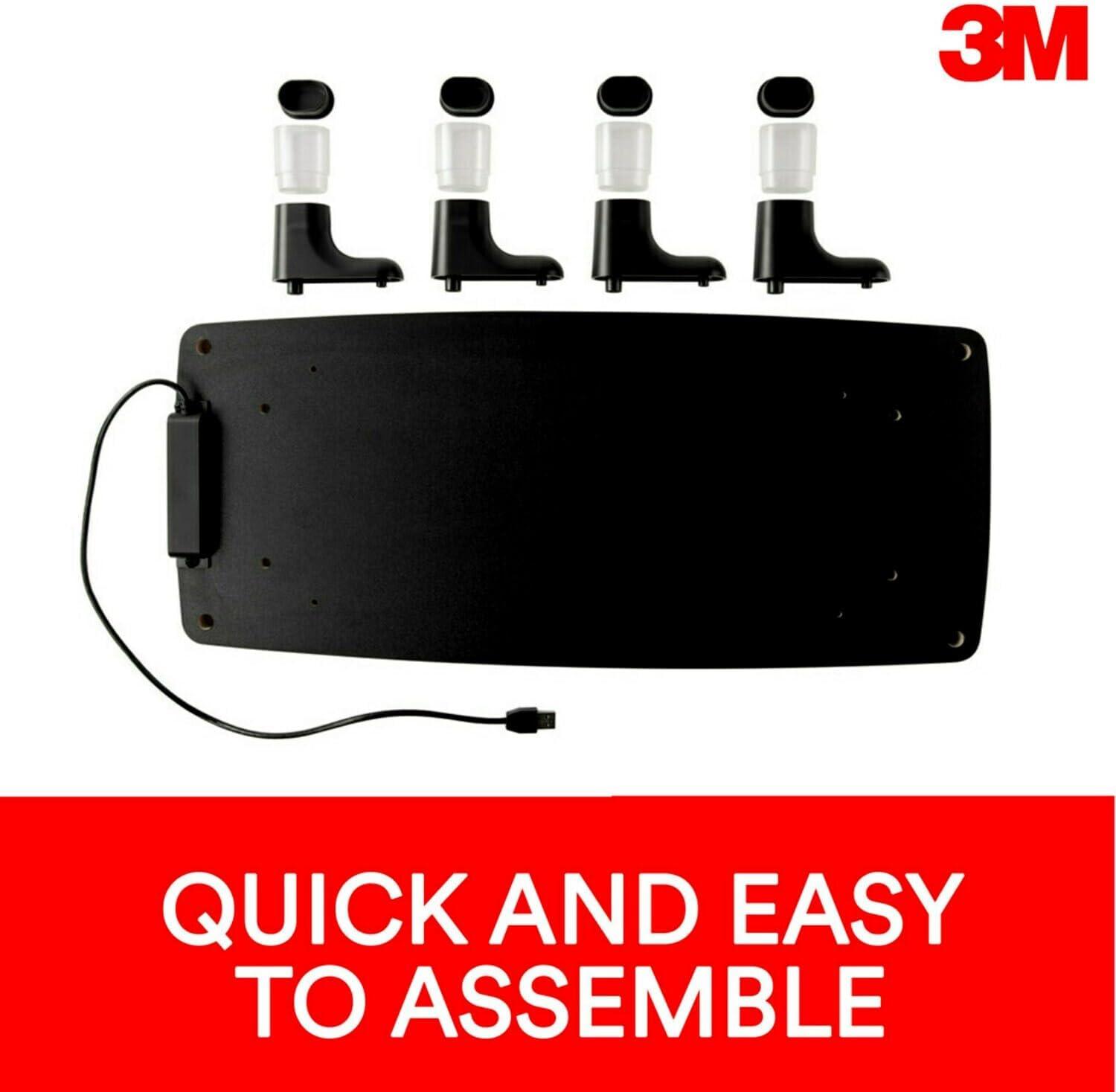 3M MS100B 21.6 in. x 9.4 in. x 2.7 in. to 3.9 in. Supports 33 lbs. Monitor Stand MS100B - Black/Clear