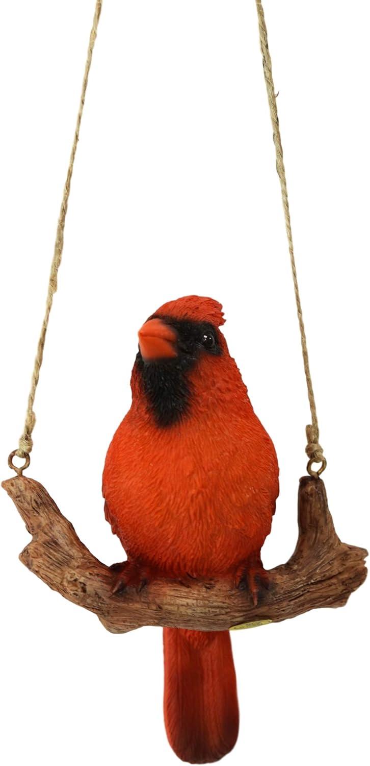 Hi-Line Gift Ltd. Hanging Cardinal ON A Branch, red