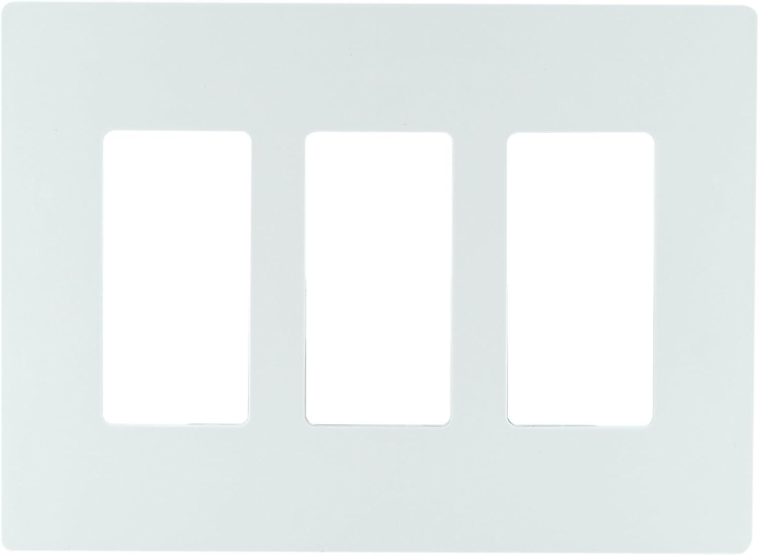 White Polycarbonate 3-Gang Screwless Wall Plate