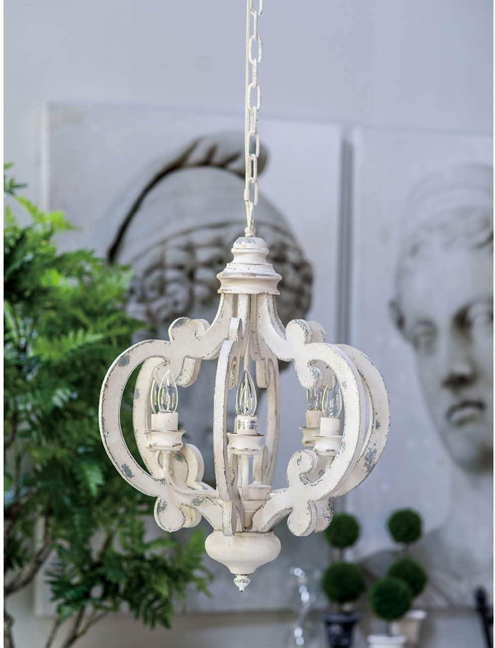 A&B Home Wood Chandelier 6 - Light Farmhouse Pendant Lighting, 21" x 18" x 24"