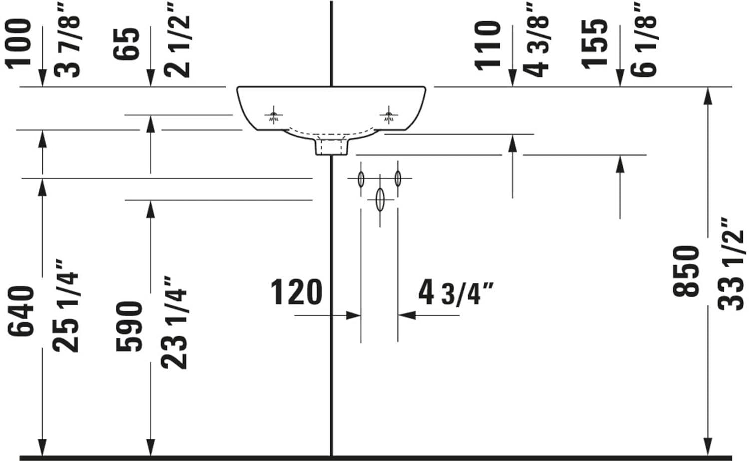 Duravit 072243 Me By Starck 13-3/4" Corner Lavatory Sink - White