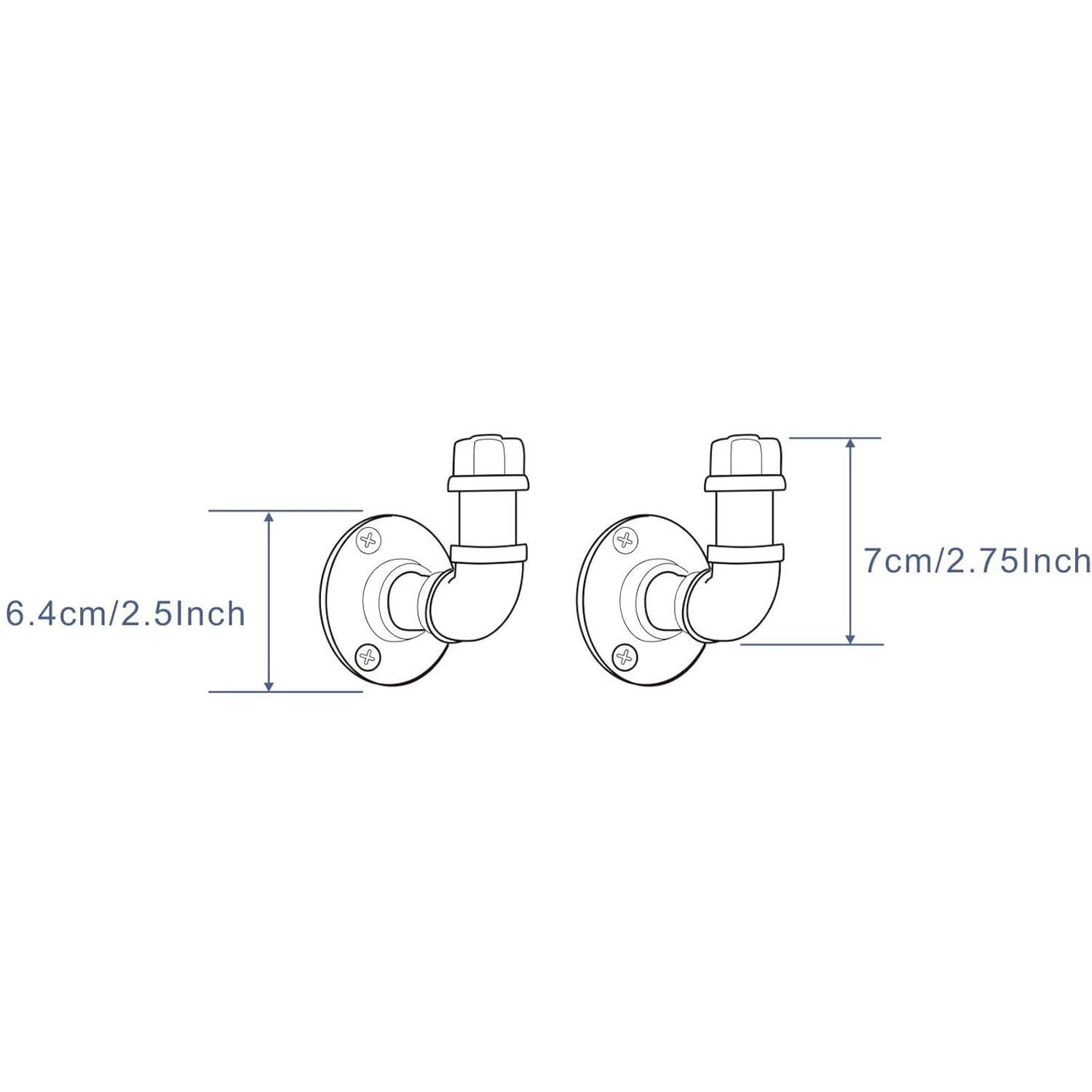 gotonovo Rustic Industrial Towel and Robe Hook Set Wall Mounted Towel Hook Kit Heavy Duty DIY Style Industrial Iron Pipe Black Finish 2 Pieces