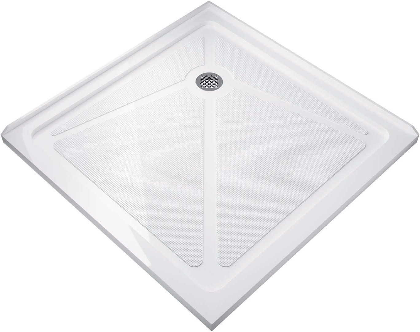 Elegant White Acrylic 36" Square Shower Pan with Drain