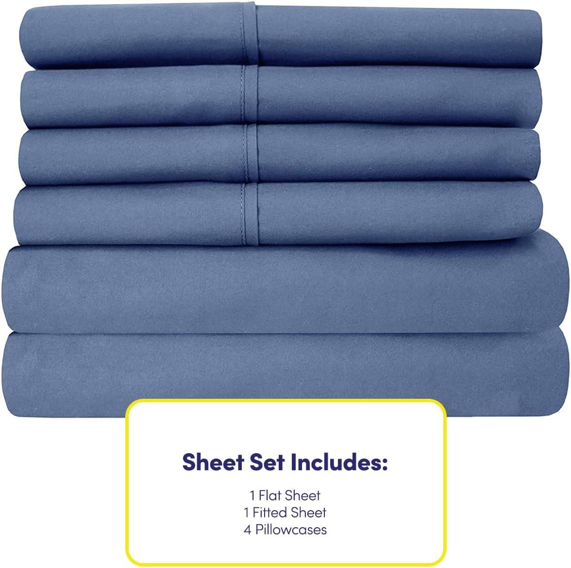 Luxury 6 Piece Bed Sheet Set Deep Pocket Egyptian Soft 1500 Thread Count Bedding