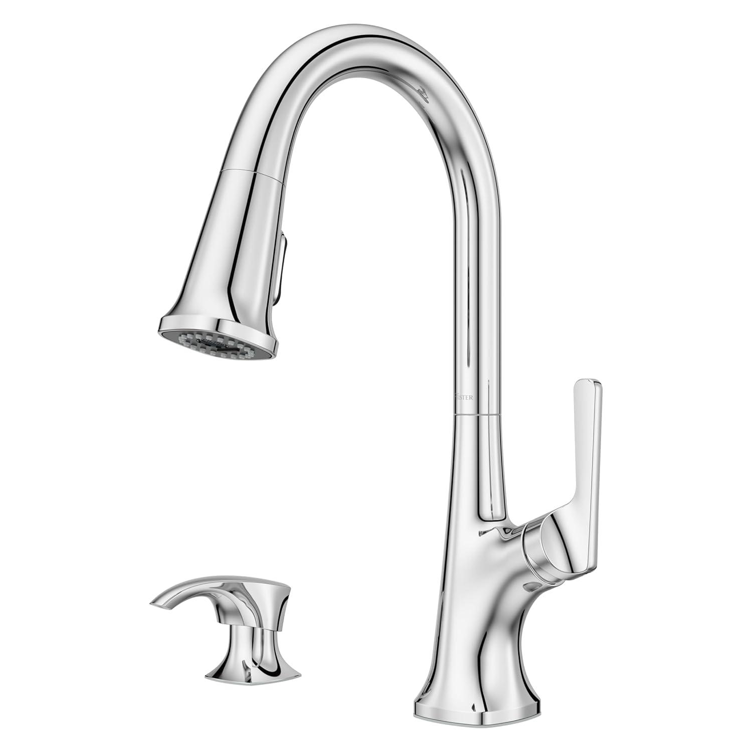Ridgeline Single Handle Pull Down Sprayer Kitchen Faucet with HydroBlade Spray in Polished Chrome