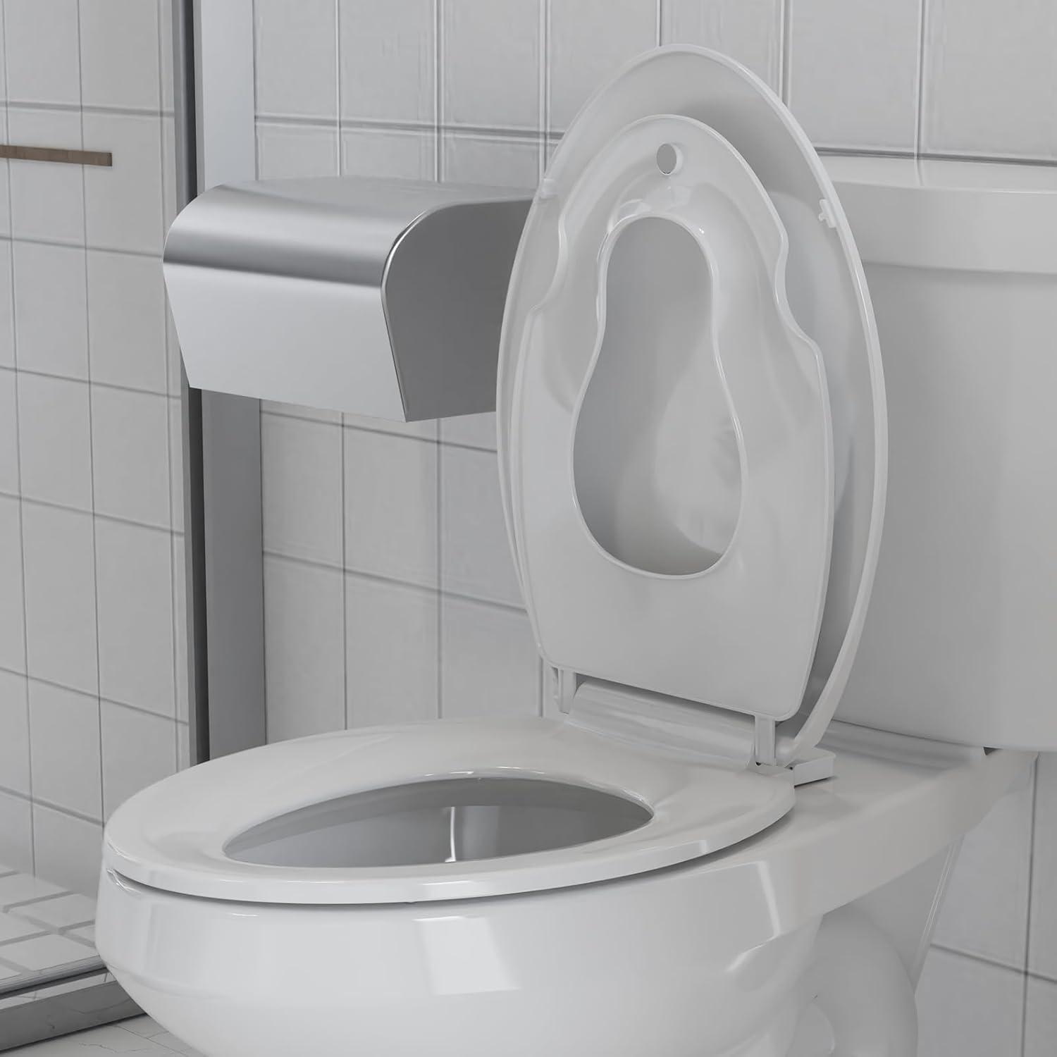 Danolapsi Elongated Toilet Seat with Built in Potty Training Seat,Quiet-Close Lid and Seat,Never Loosen,Potty Training Toilet Seat for Toddlers,Quick-Attach Hardware,Fits both Adult and Child