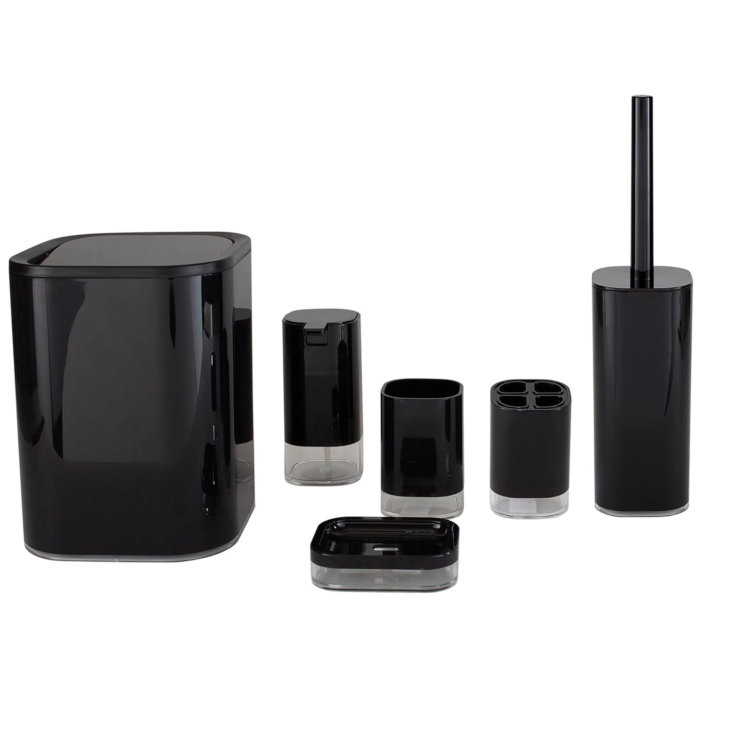 Bath Bliss 6 Piece Bathroom Set in Black