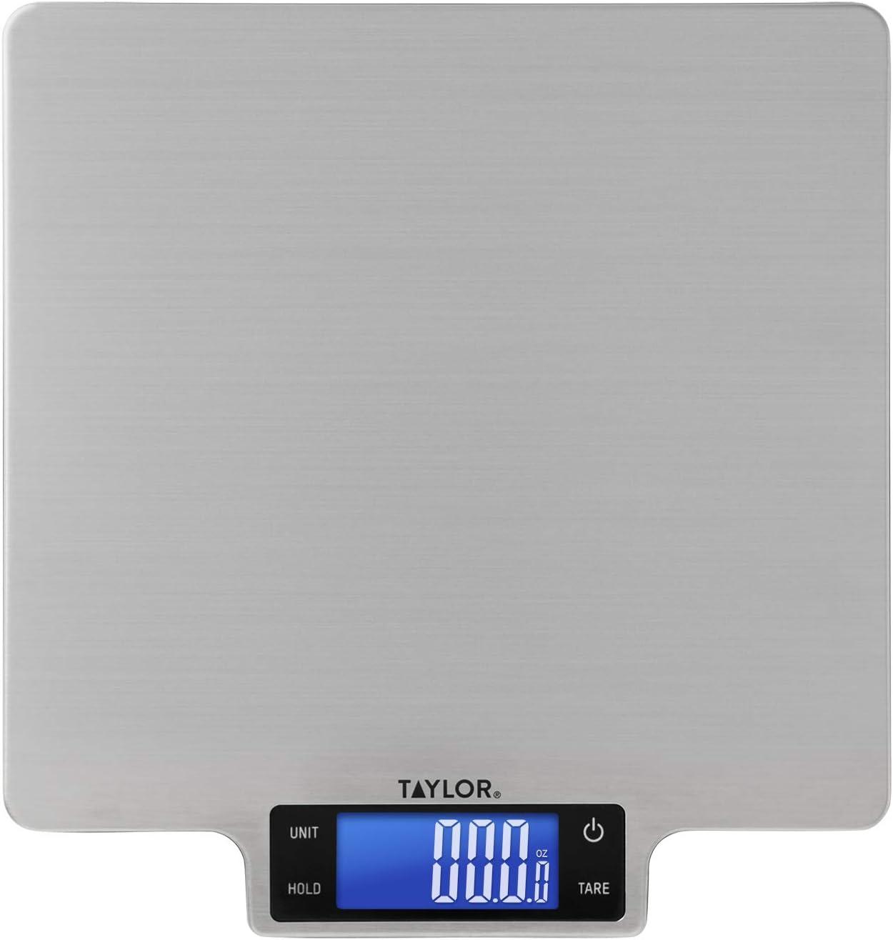 Taylor Taylor 22Lb Ultra-Precise Digital Stainless Steel Household Kitchen Scale, One, Silver