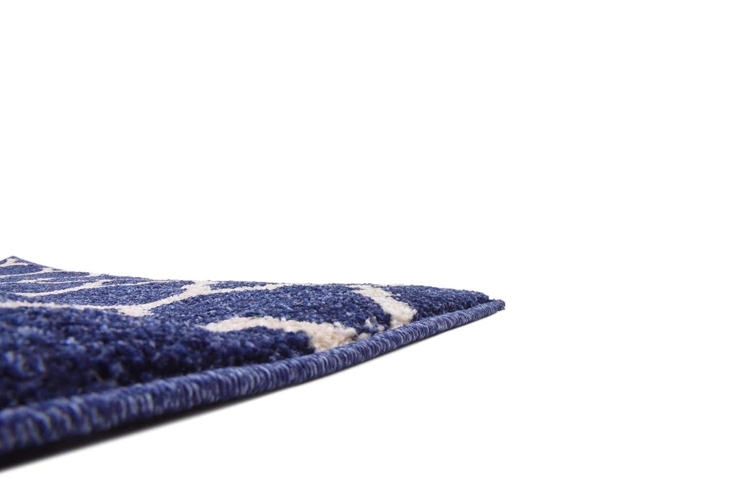 Unique Loom 2' 7 x 16' 5 Trellis Philadelphia Dark Blue Area Rug