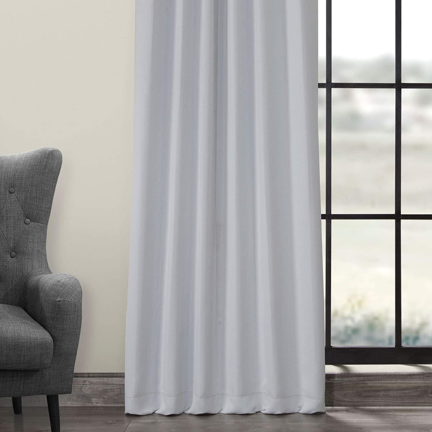 Arctic Grey Blackout Room Darkening Curtain (1 Panel), Arctic Grey, 50W X 96L