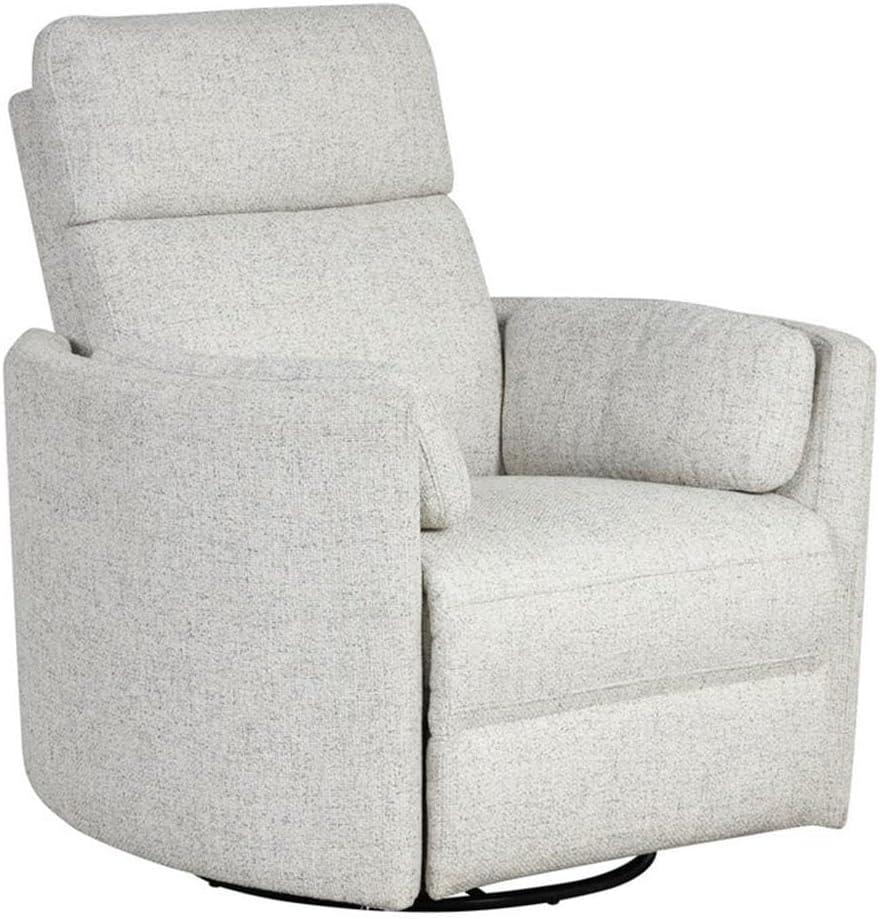 Natural Quartz Fabric Swivel Glider Recliner with USB Charger