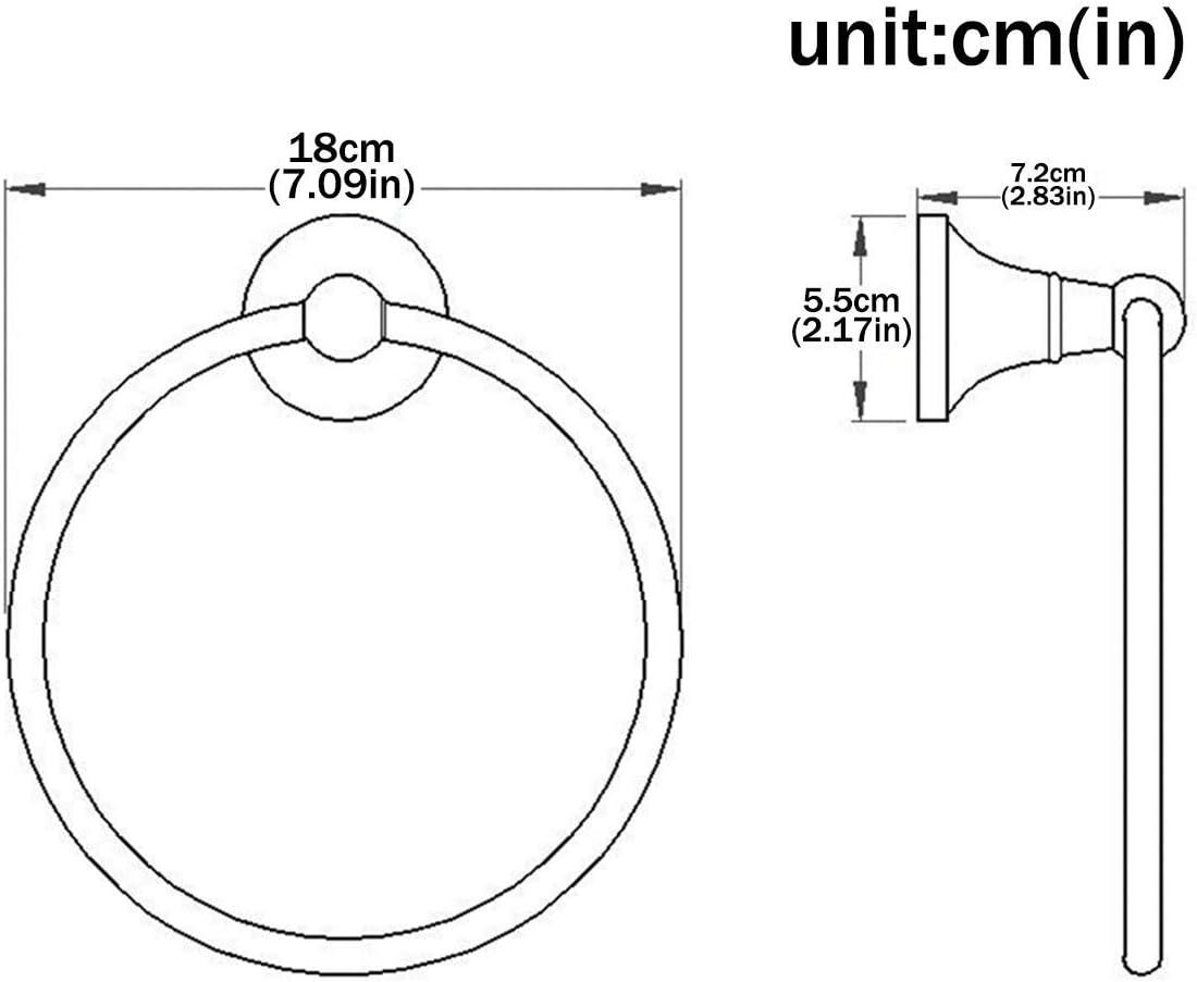 Flybath Round Towel Ring Antique Brass Hanger Hand Towel Holder for Bathroom Kitchen Accessories Wall Mounted, Brushed Bronze