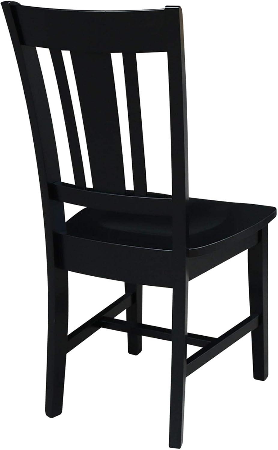 San Remo Elegant Black Solid Hardwood Splatback Dining Chairs (Set of 2)