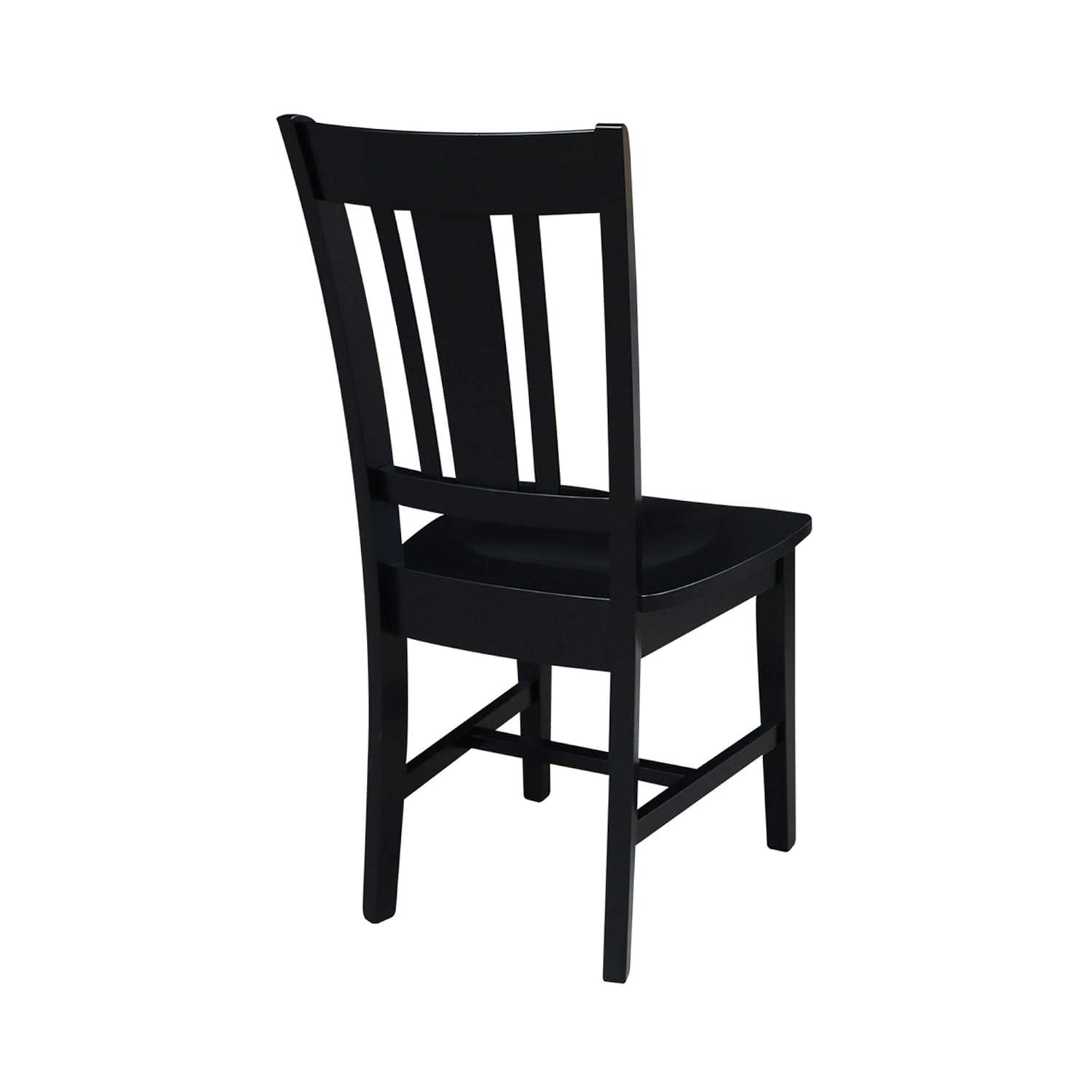 International Concepts Set of 2 San Remo Splatback Chairs Jet Black: Rubberwood Frame, Armless Design