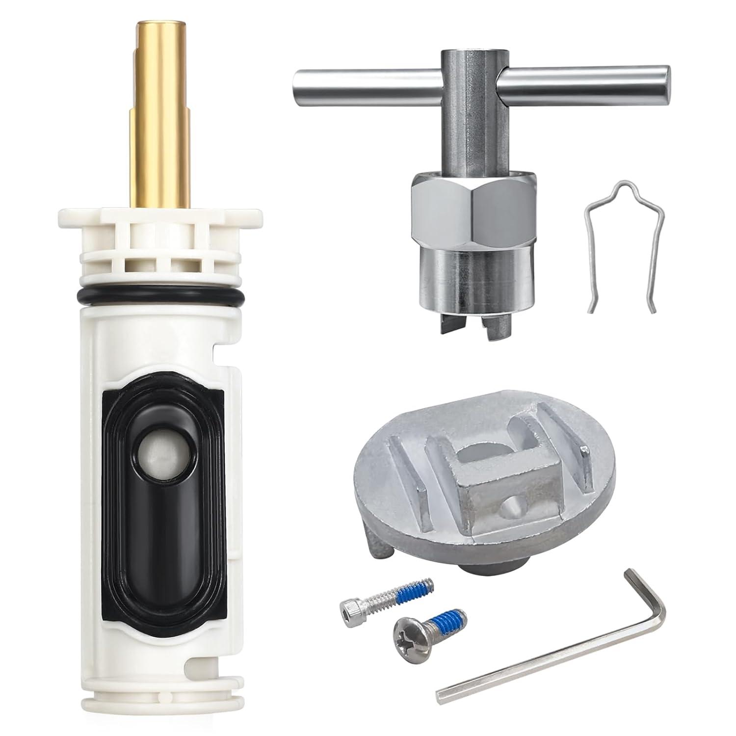 1222 Replacement Cartridge with Moen 104421 Cartridge Puller Removal Tool Retainer Clip Compatible with Moen One-Hanlde Posi Temp 1222B Shower Bathtub Faucet (1222 cartridge +104421 cartridge puller)