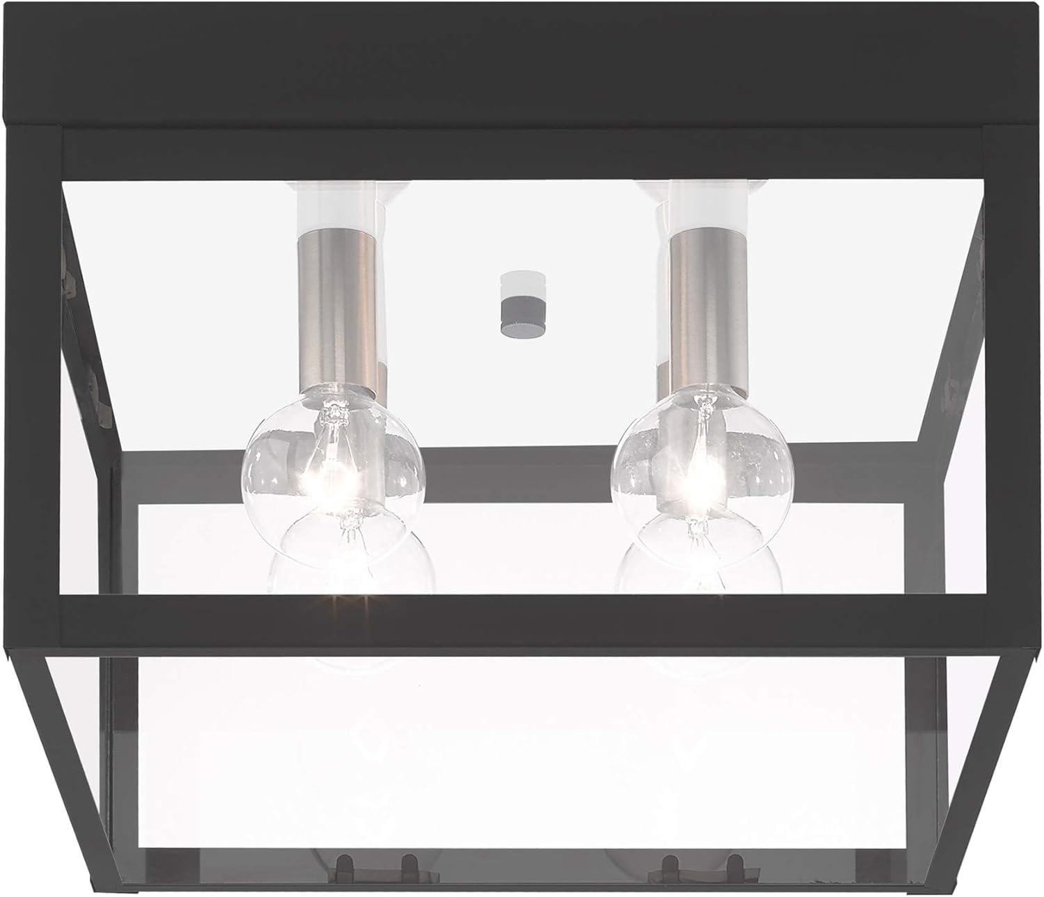 Livex Lighting Nyack 4 Light Outdoor Ceiling Mount in Black