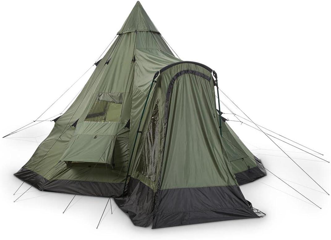 Green 14' x 14' Polyester Teepee Tent with Vestibule