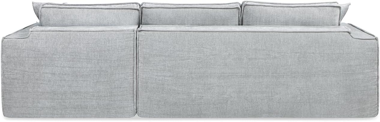 Jennifer Taylor Home Brenley 110.5" RAF Sofa-in-a-Box Sectional Sofa, Ash Gray Chenille