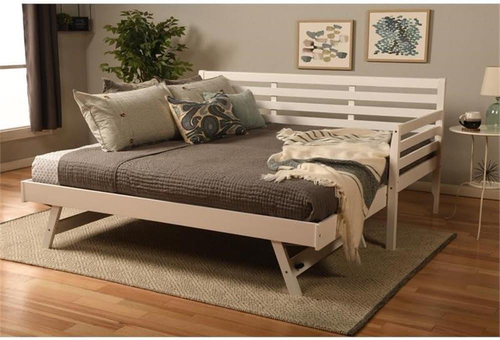 Kodiak Furniture Twin to King Size Daybed in Wood in White - Easy Assembly