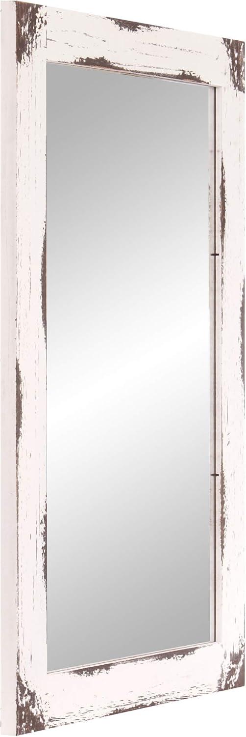 Distressed White Reclaimed Wood Full-Length Mirror 24x36