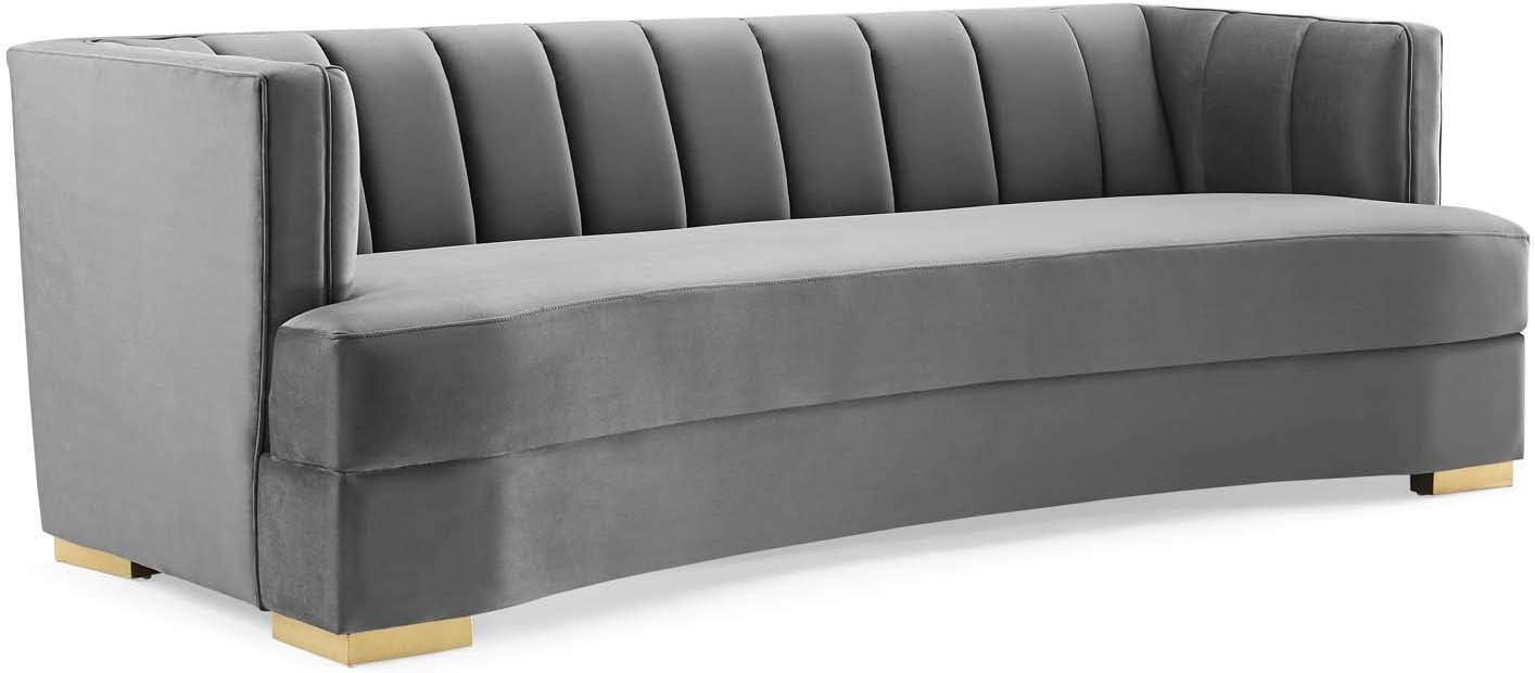 Modway Encompass Channel Tufted Performance Velvet Curved Sofa