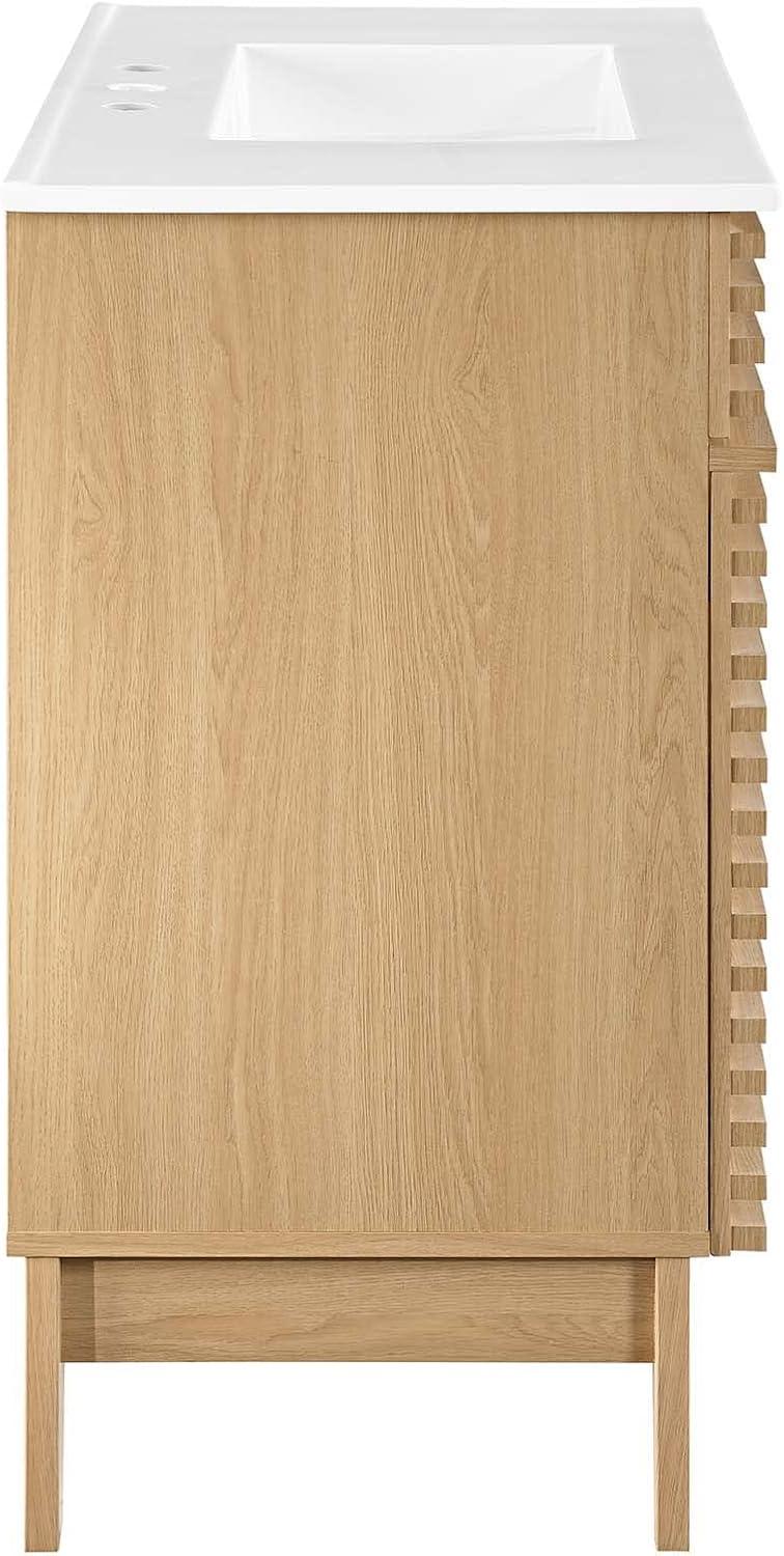 Modway Render 36" Bathroom Vanity in Oak White