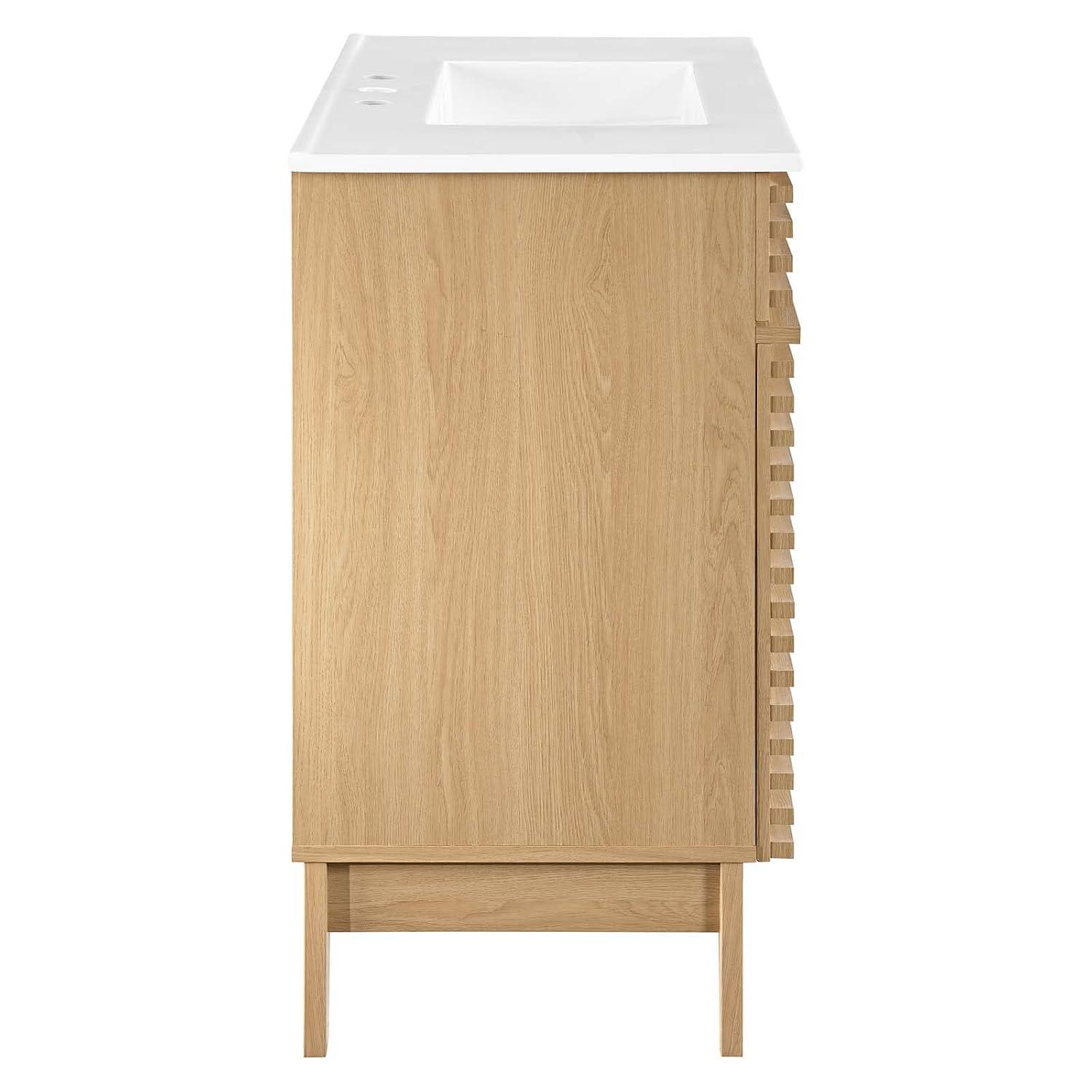 Modway Render 36" Bathroom Vanity in Oak White