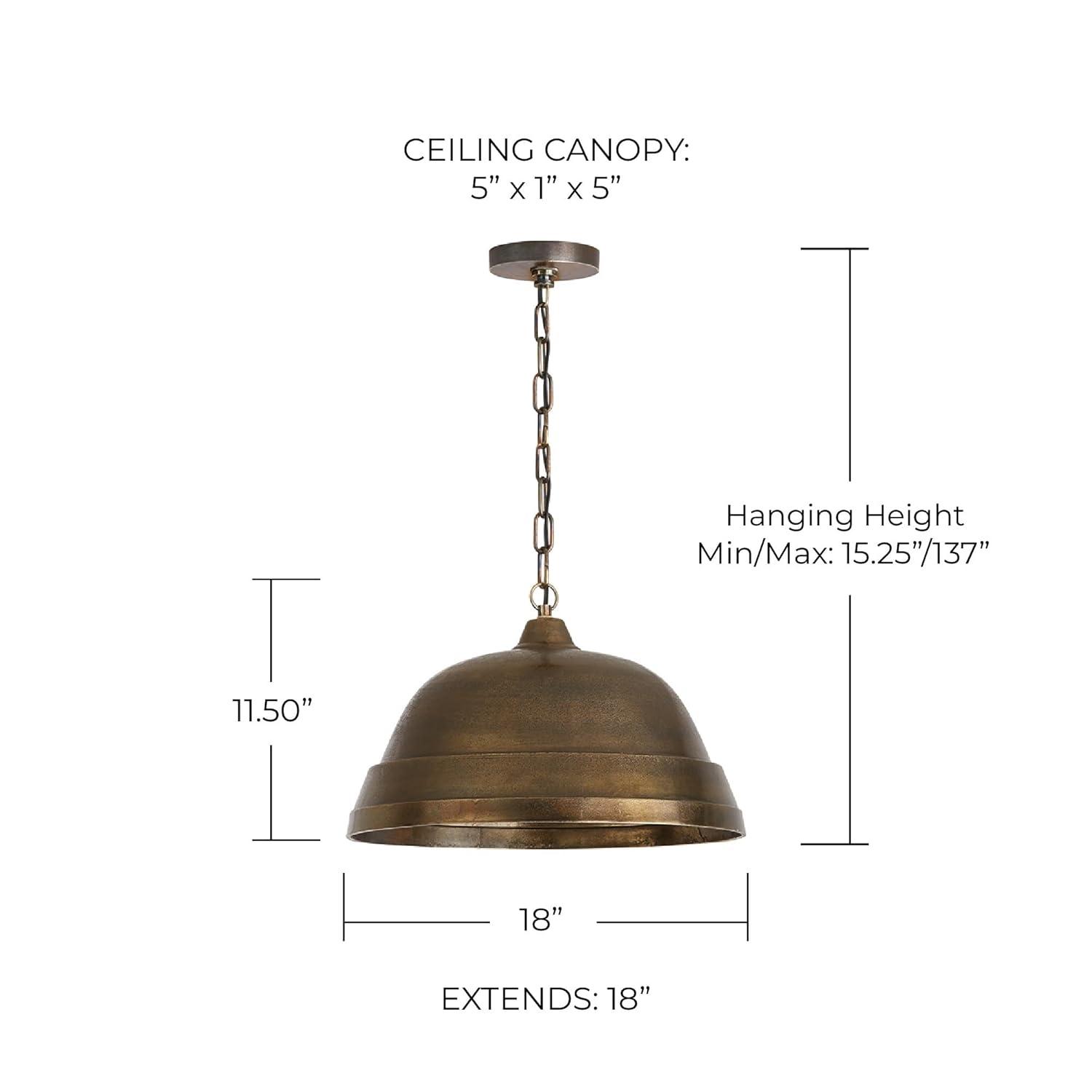 18 inch 1 Light Pendant in Urban/Industrial Style 11.5 High By 18 Wide-Oxidized Brass Finish Bailey Street Home 309-Bel-4259203