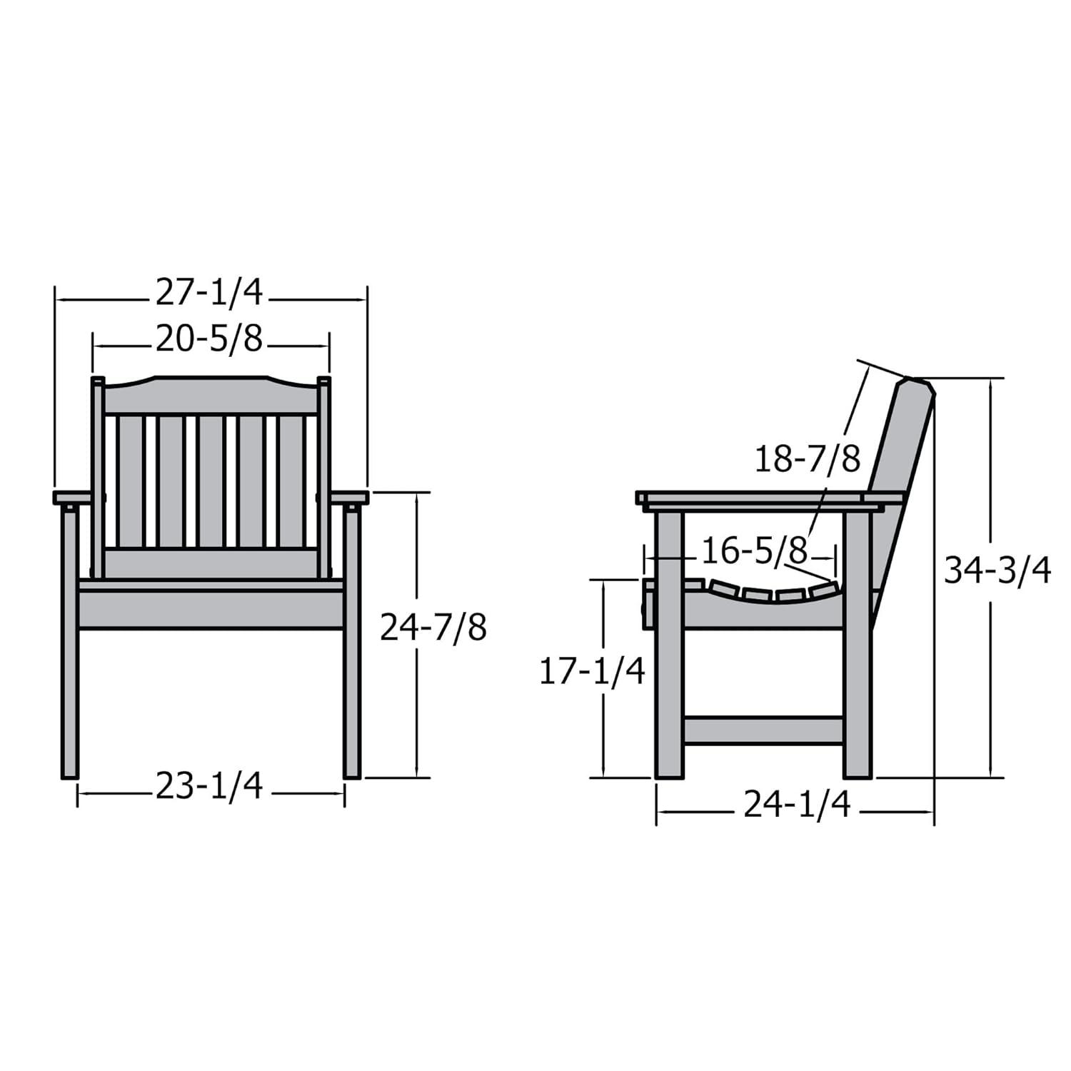 Lehigh Garden Patio Chair Weathered Acorn - highwood: Durable Outdoor Seating, Fade-Resistant