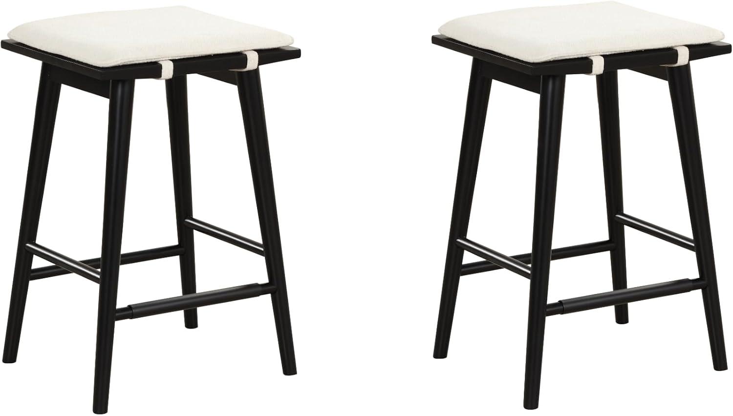 Nathan James Barker Upholstered Counter Stool with Solid Wood Frame