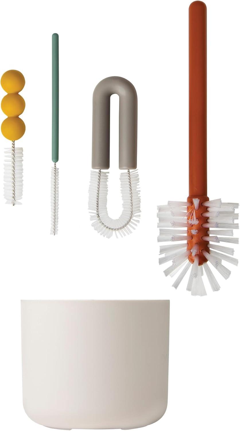 Boon Mod Baby Bottle Cleaning Brush Set with Storage Vase - 4pk