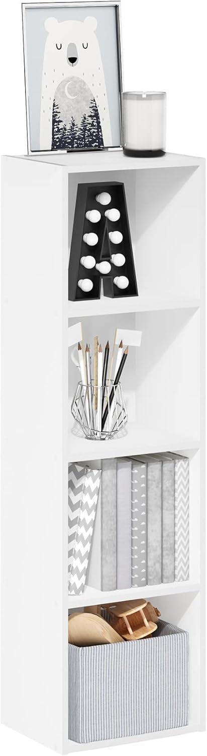 Furinno Pasir 4-Tier Open Shelf Bookcase, White