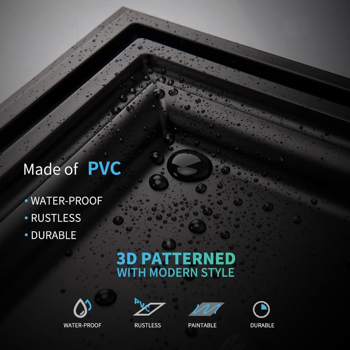 Black PVC 24x48in Decorative Drop Ceiling Tiles (12-Pack)