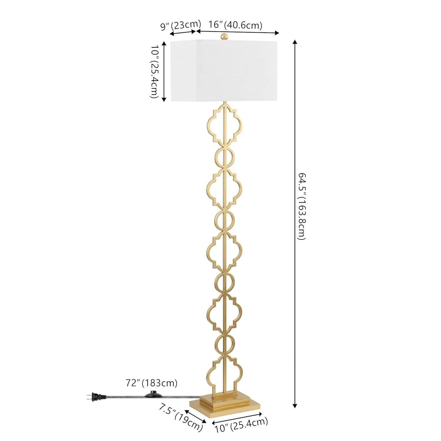 Jonathan Y Selina Iron Ogee Trellis Modern Led Floor Lamp