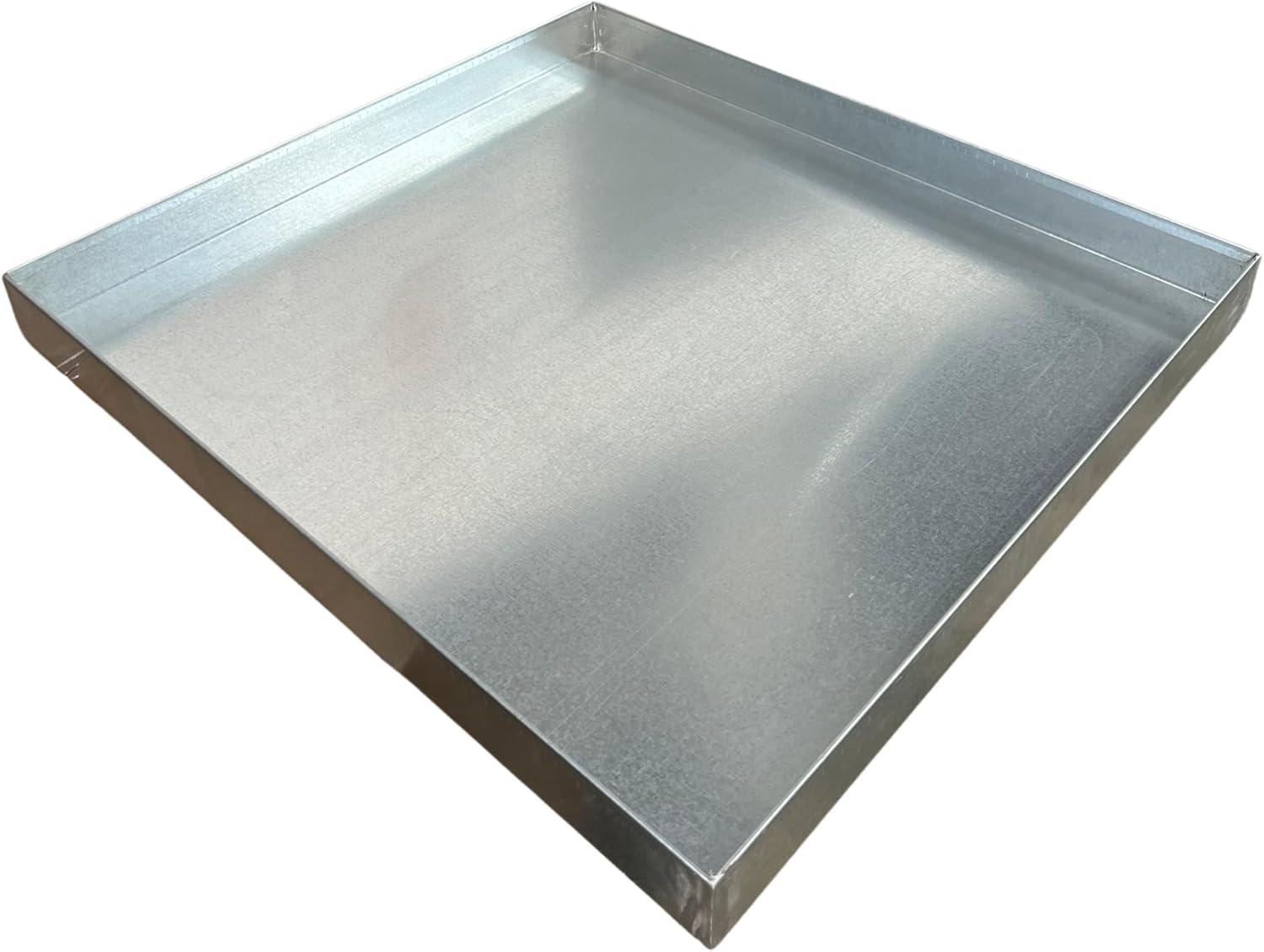 F&L Heavy-Duty Galvanized Steel Drain Pan – Premium, Rust-Resistant HVAC Condensate Pan – Leak-Proof for Maximum Protection – Without Hole Options (22" x 22" x 2")