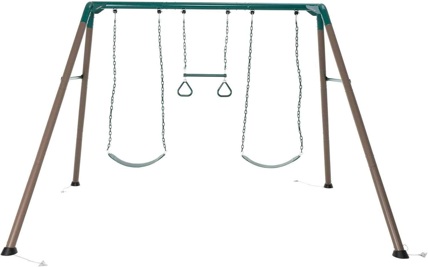 Lifetime Kids 7.3 ft. High x 11.25 ft. Long x 9.58 ft. Wide Metal Swing Set (90952)