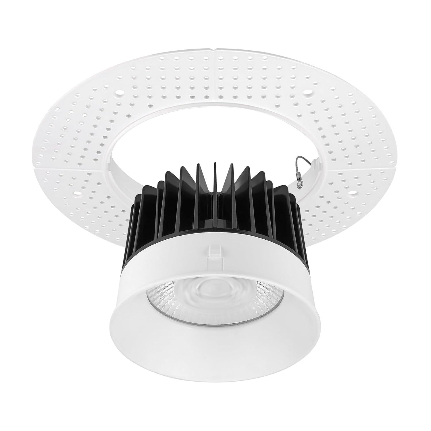 Maxxima 4 in. Trimless Ultra-Thin Recessed Anti-Glare LED Downlight Canless IC Rated 1000 Lumens 5 Color Temperature Selectable 2700K/3000K/3500K/4000K/5000K Dimmable 90 CRI 5 CCT Slim J-Box Included