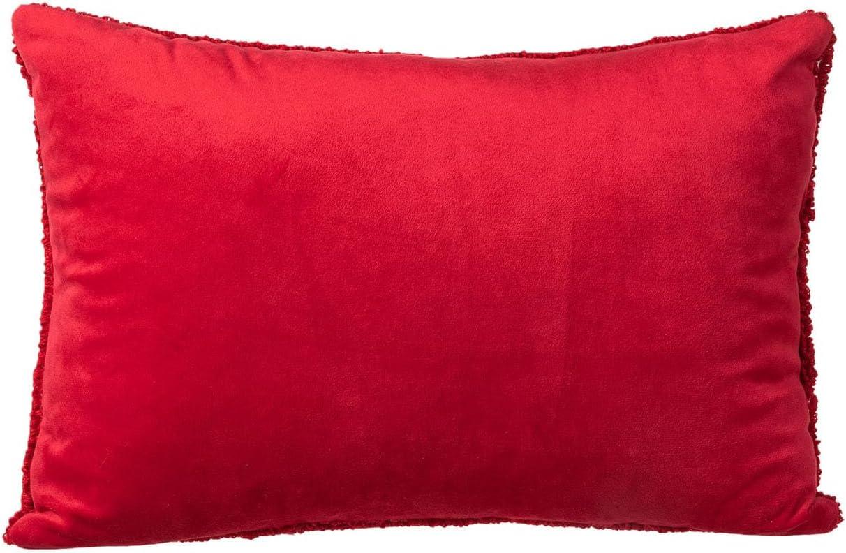 13.75" Red and White Unique Hooked 3D Snowman Pillow